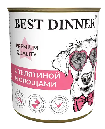 Купить best dinner premium Меню №4 консервы для собак и щенков с телятиной и овощами