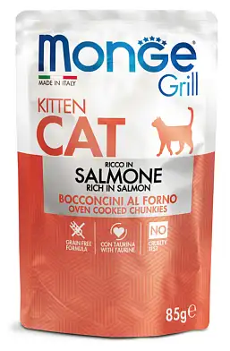 Monge Cat Grill Влажный корм для котят с норвежским лососем (пауч)